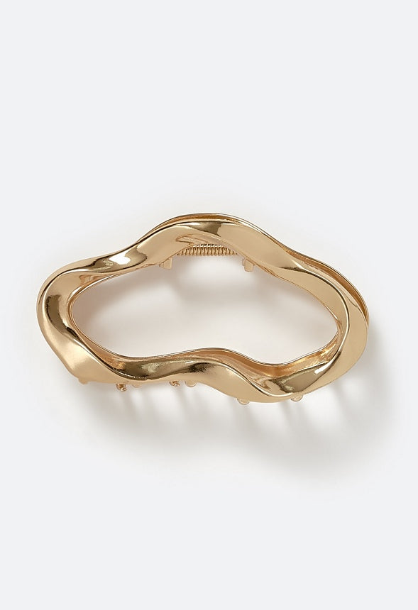 Beth Bold Irregular Cut Out Shape Metal Hair Claw Gold