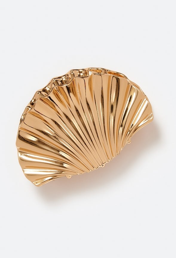 Demi Smooth Metal Shell Hair Claw Gold