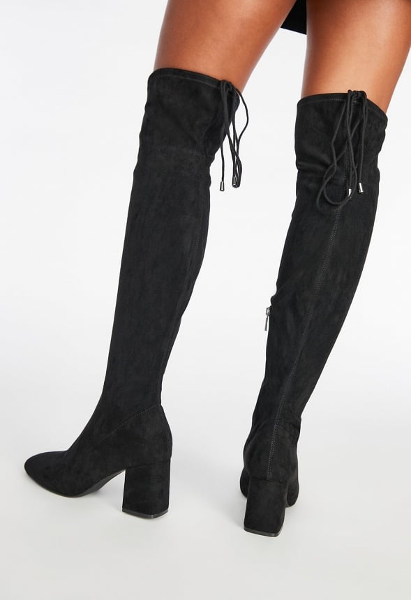 Dauphine Tie Over-The-Knee Boot Black