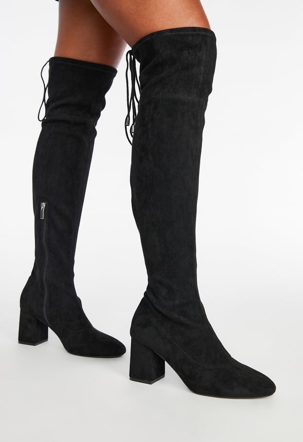 Dauphine Tie Over-The-Knee Boot Black