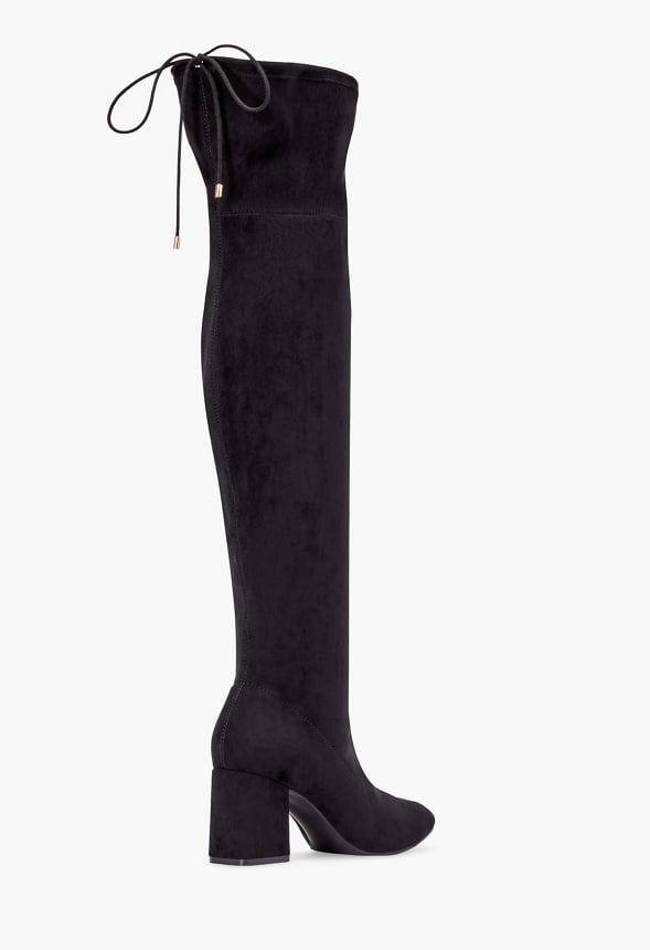 Dauphine Tie Over-The-Knee Boot Black