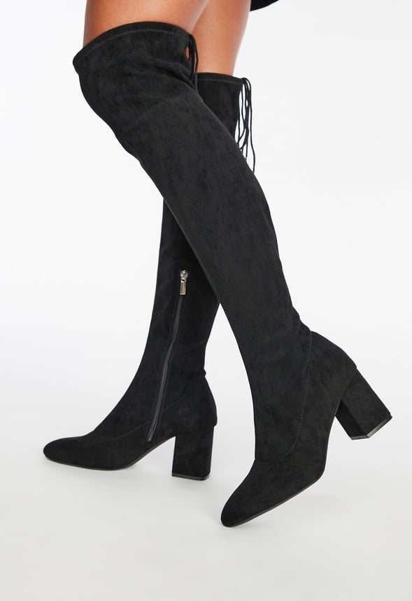 Dauphine Tie Over-The-Knee Boot Black
