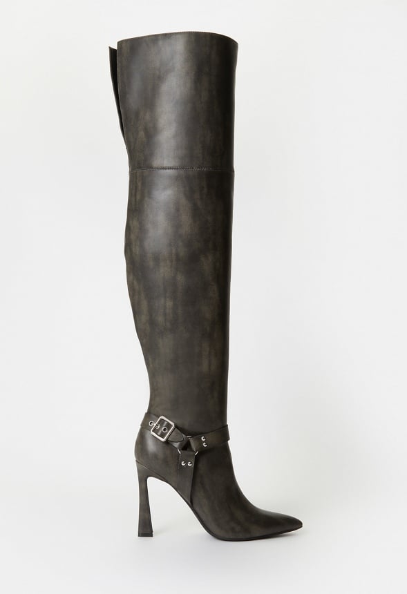 Devynn Tall Stiletto Boot Distressed Black