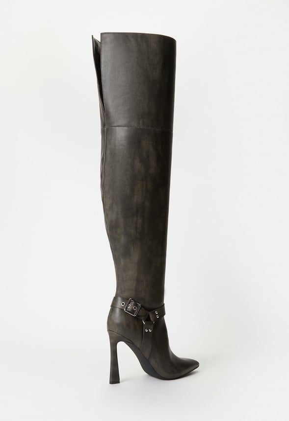 Devynn Tall Stiletto Boot Distressed Black