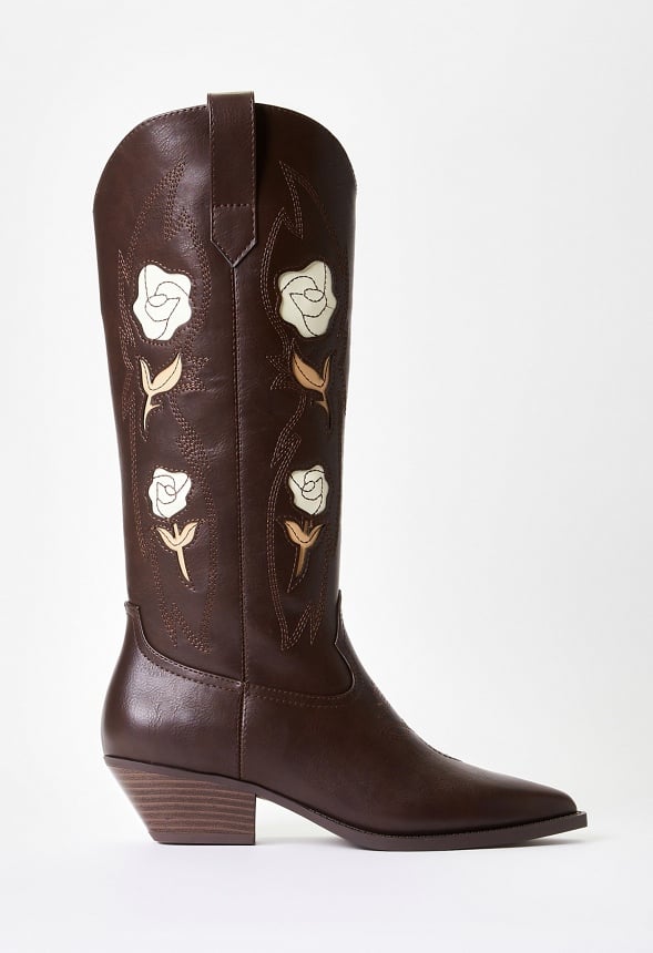 Flora Western Boot Cacao Brown