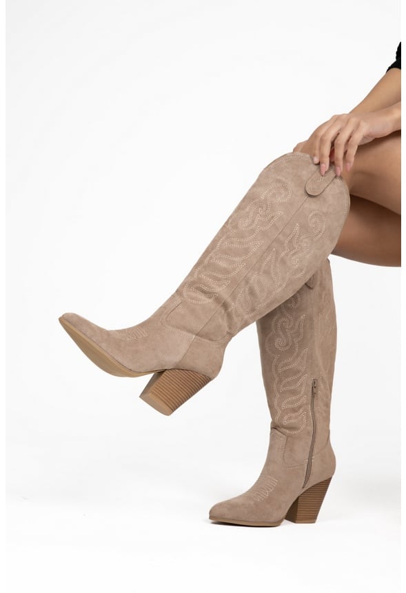 Hallie Cowboy Boot Taupe