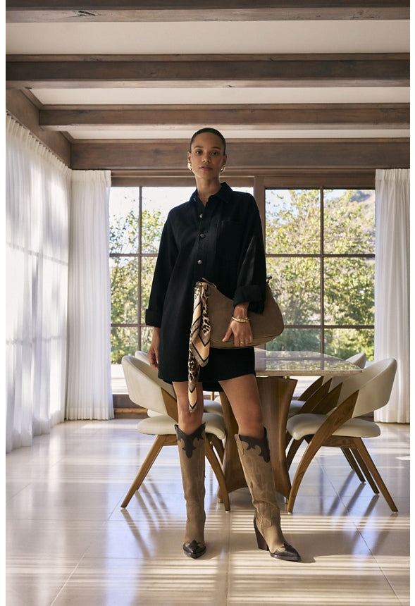 Autumn Heeled Boot Taupe/ Coffee