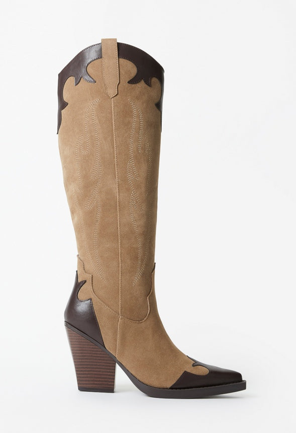 Autumn Heeled Boot Taupe/ Coffee