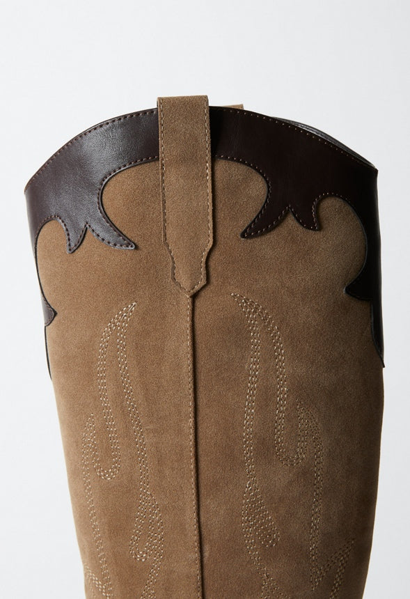 Autumn Heeled Boot Taupe/ Coffee