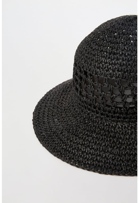 Macrame Bucket Hat Black