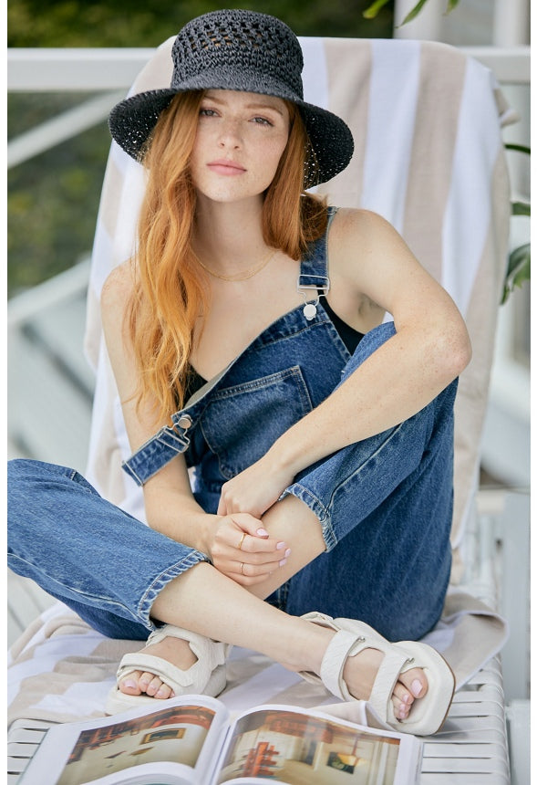 Macrame Bucket Hat Black