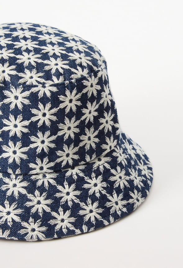 Denim Floral Bucket Hat Blue Ashes Floral