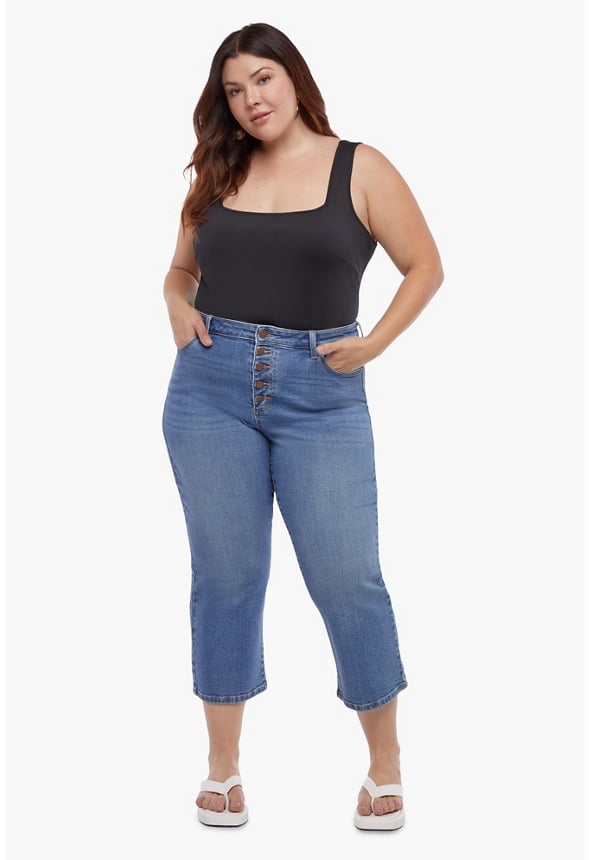 Square Neck Sleeveless Bodysuit Black Caviar