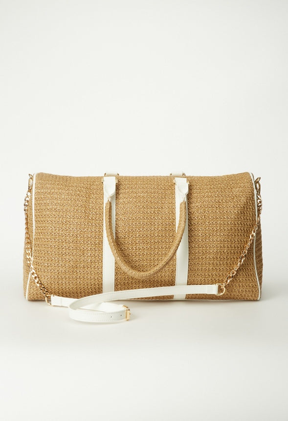 Raffia Weekender Bag Natural