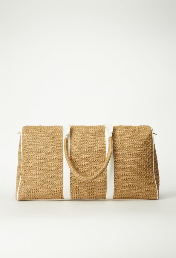 Raffia Weekender Bag Natural