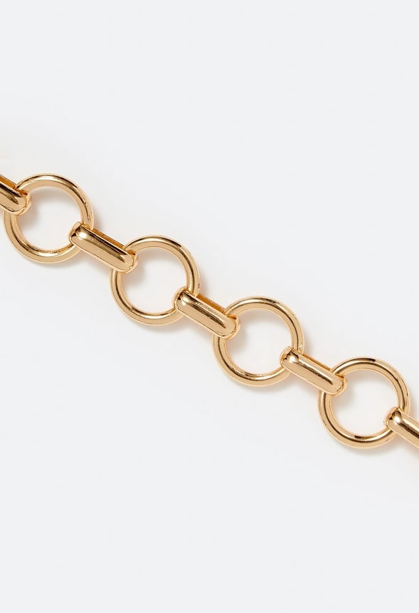 Shae Linked Rings Chain Statement Necklace Gold