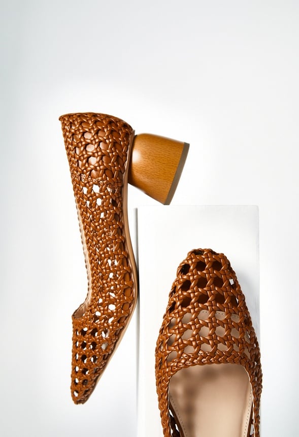 Allura Woven Pump Camel