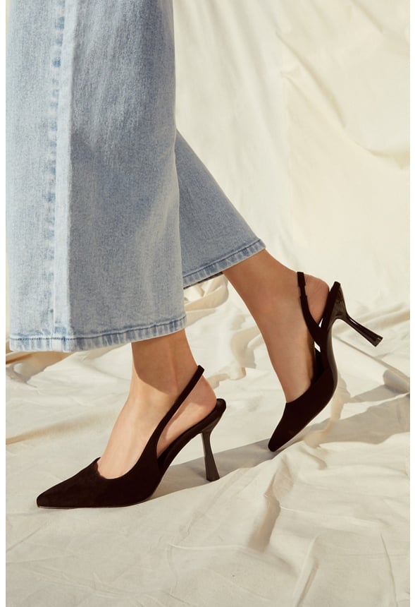 Brit Sling-Back Flared Courts Black