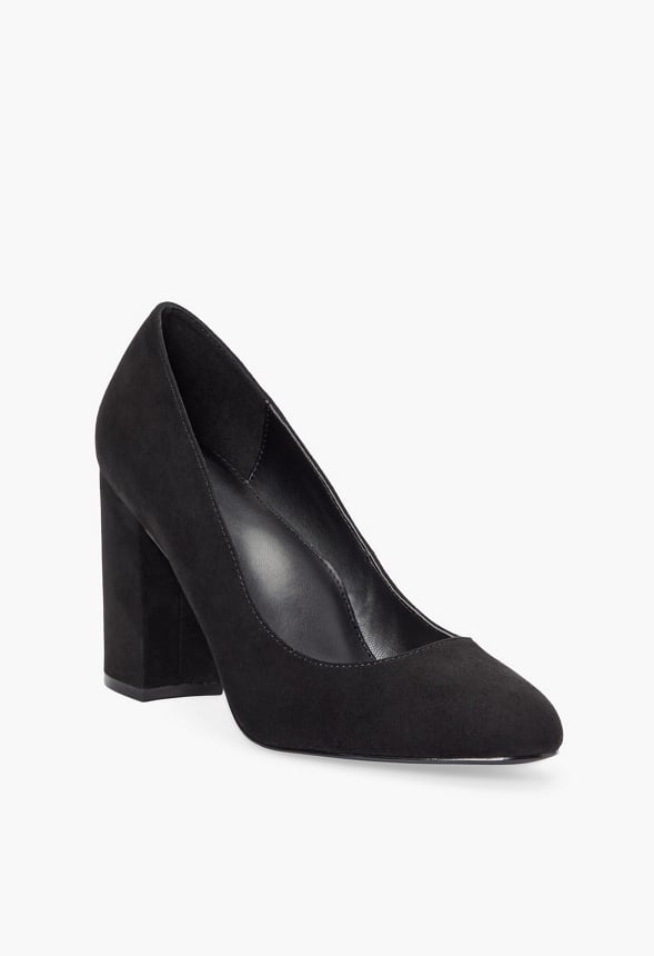 Daphne Block Heel Court Black
