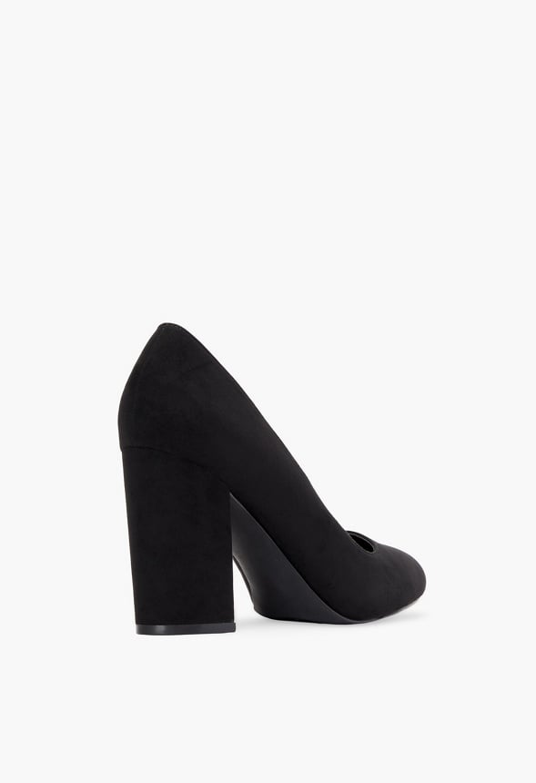 Daphne Block Heel Court Black