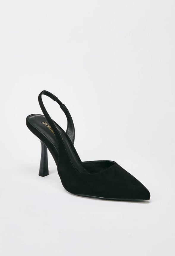 Brit Sling-Back Flared Pump Black Caviar