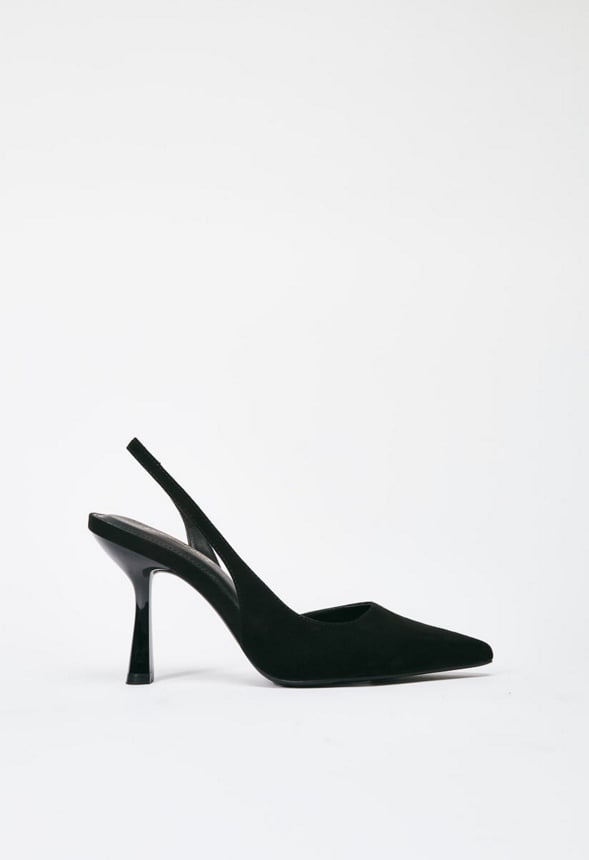 Brit Sling-Back Flared Pump Black Caviar