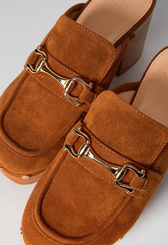 Greta Block Heel Mule Camel