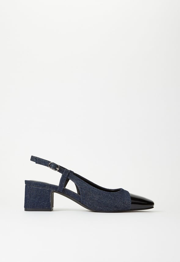 Gracie Slingback Court Dark Denim/ Black