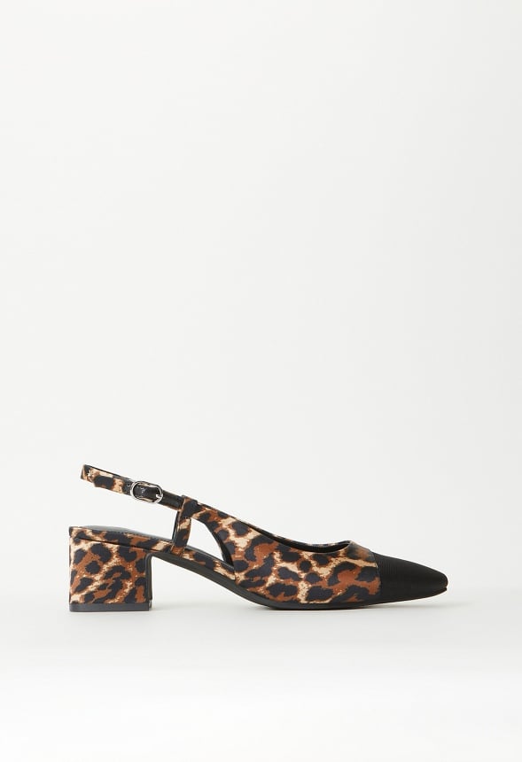 Gracie Slingback Pump Dark Leopard/ Black