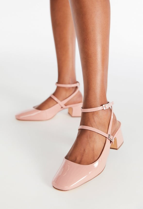 Quinnie Block Heeled Court Cafe Creme