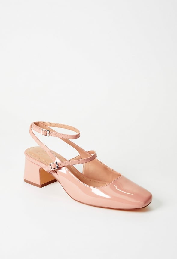 Quinnie Block Heeled Court Cafe Creme