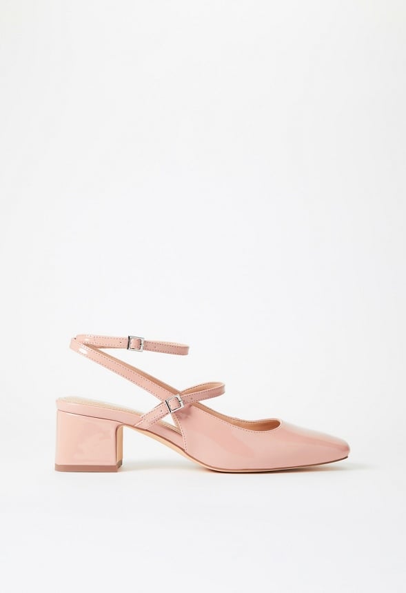 Quinnie Block Heeled Court Cafe Creme
