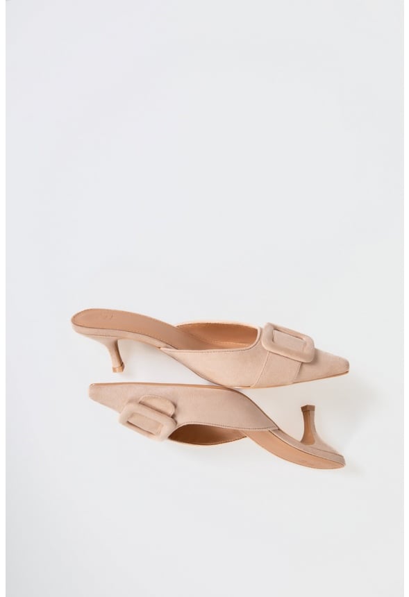 Orla Kitten Heel Mule Nude