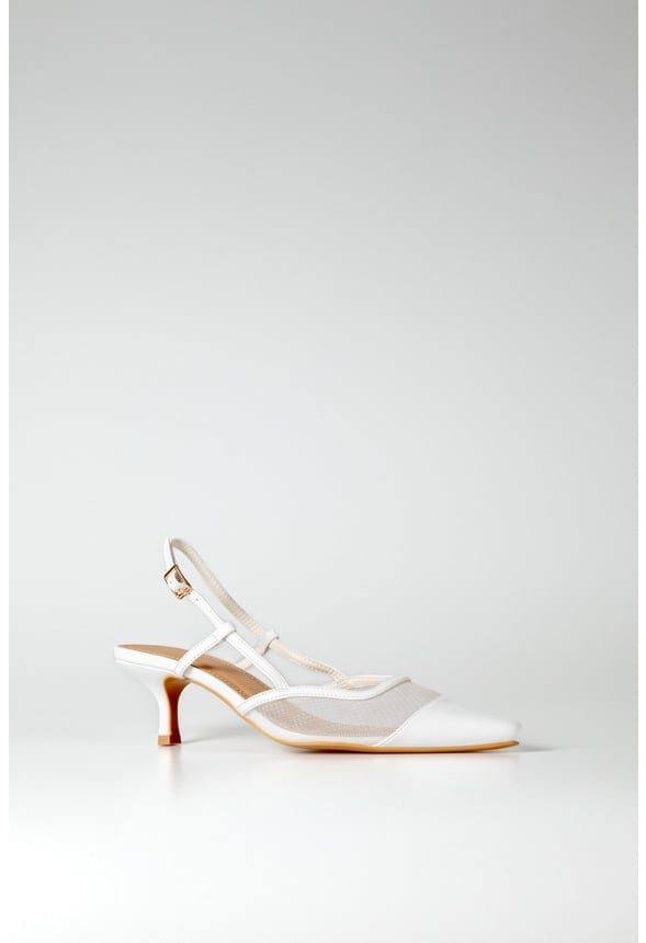 Celene Kitten Heel Pump White