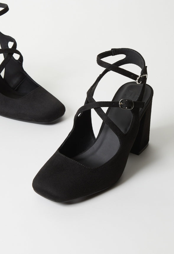Shauna Ankle Strap Pump Black