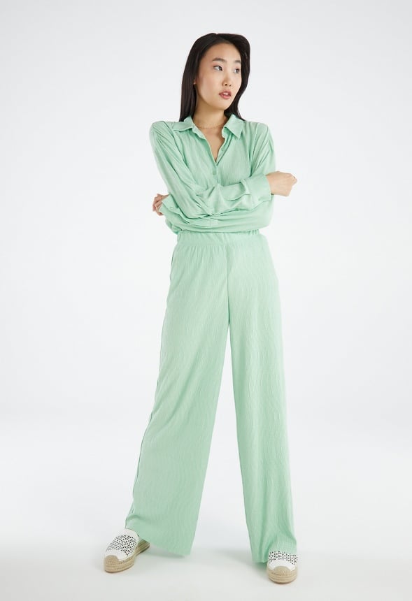 Plisse Trousers Hemlock Green