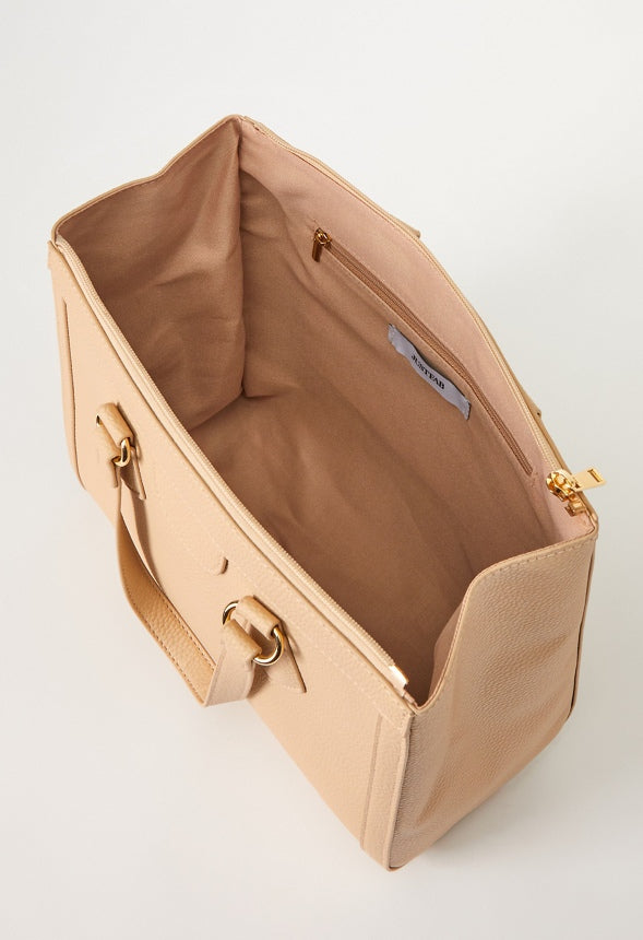 Zippered Satchel Set Semolina Beige