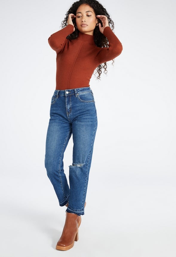 Tristan Mid Rise Ankle Straight Jeans Sphere