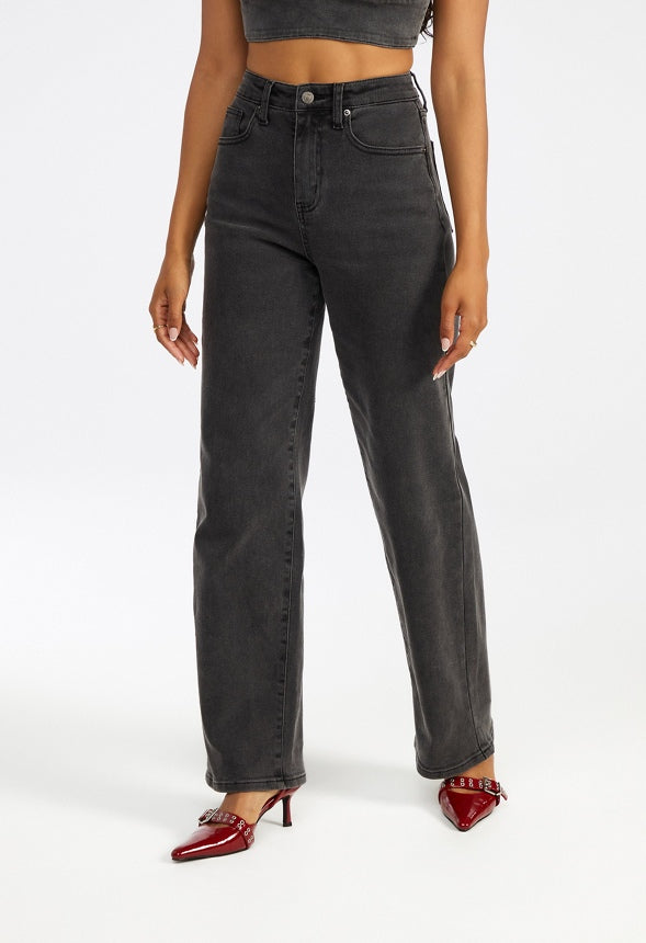 Ultra High Rise Straight Leg Denim Jeans Nikki Wash