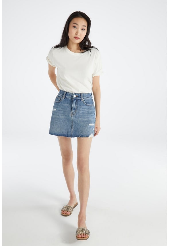 Dylan High Rise Vintage Skirt Lizzi Medium Wash