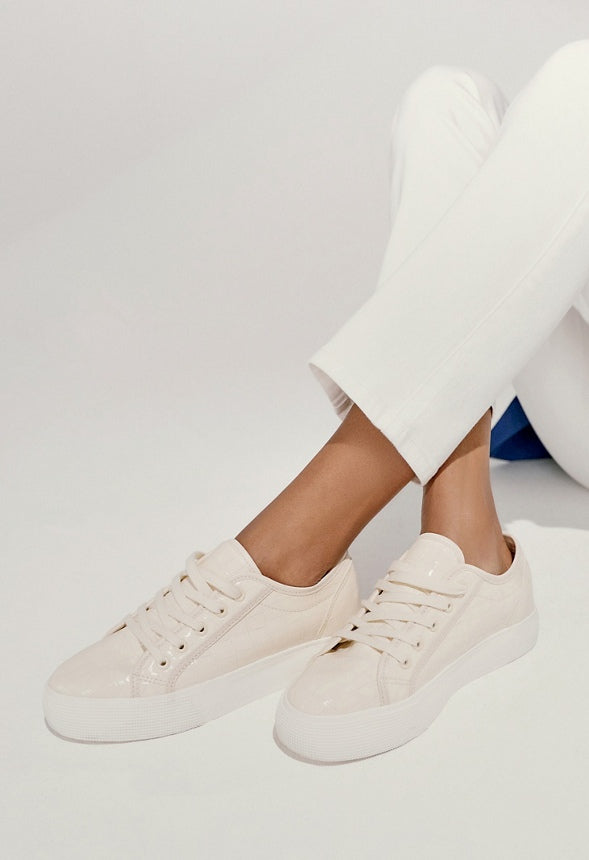 First Timer Platform Sneaker Bone