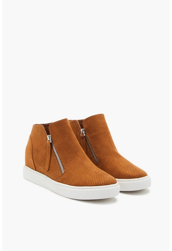 Kayden Wedge Trainers Camel