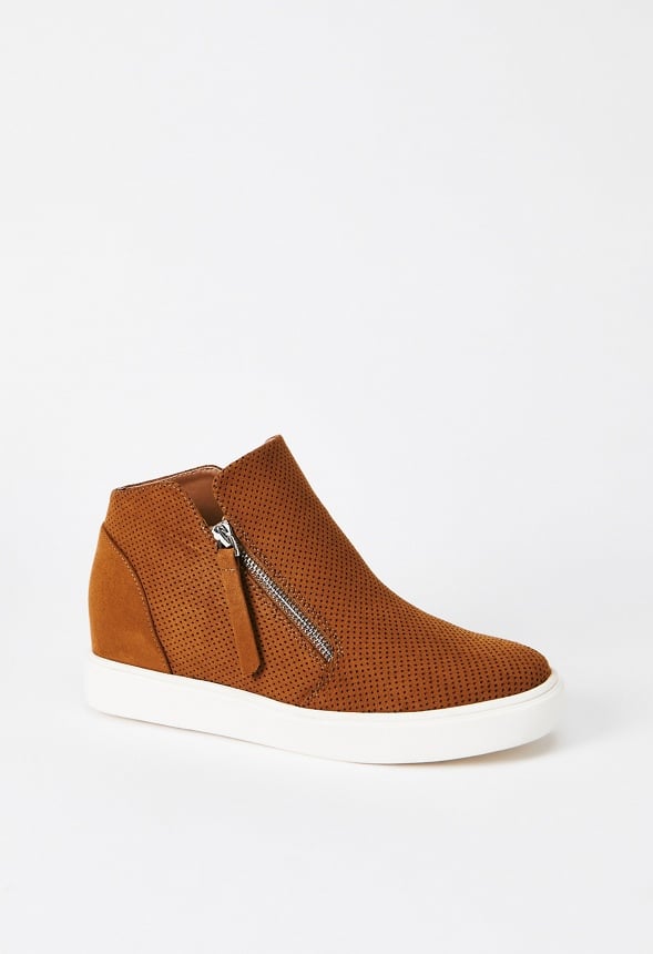 Kayden Wedge Trainers Camel