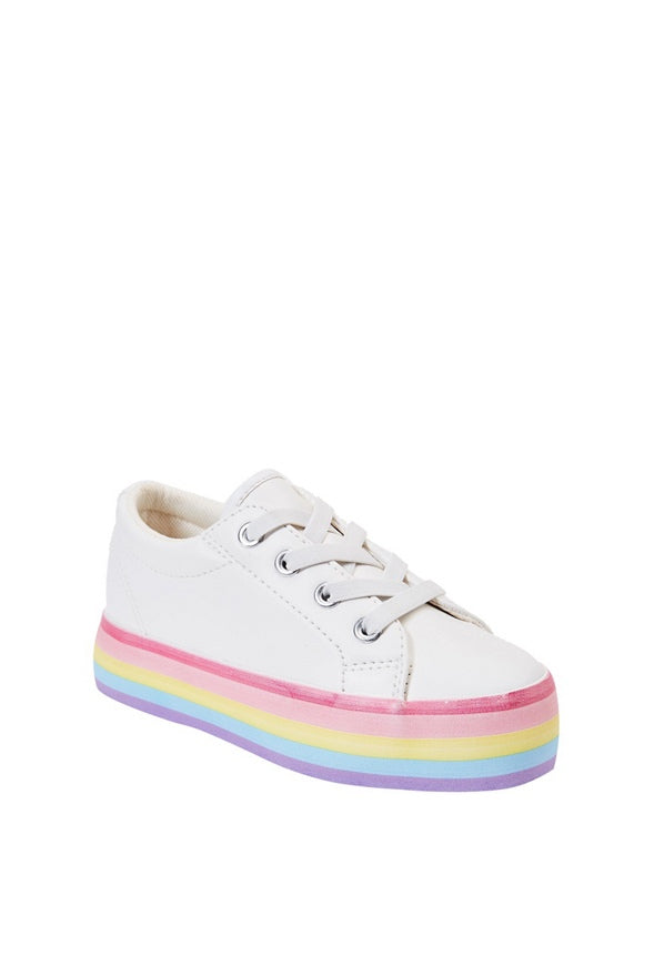 FabKids Rainbow Platform Low Top White