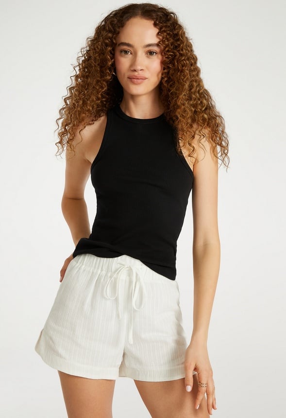 Pajama Style Shorts Marshmallow White