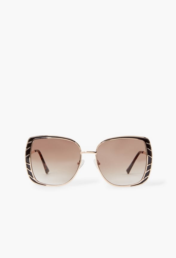Geometric Frame Oversized Sunglasses Gold