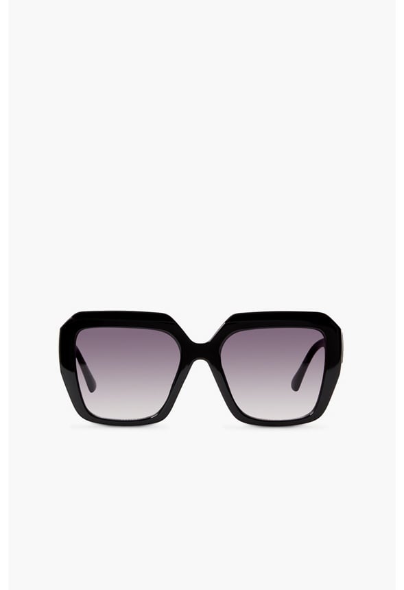 Oversized Geometric Acetate Sunglasses Black