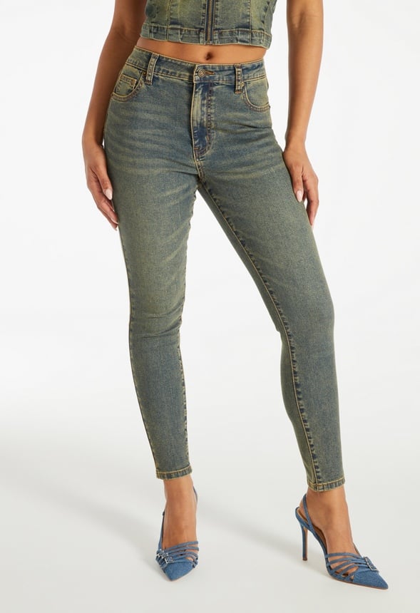 Low Rise Skinny Jeans Vintage Deisel Wash