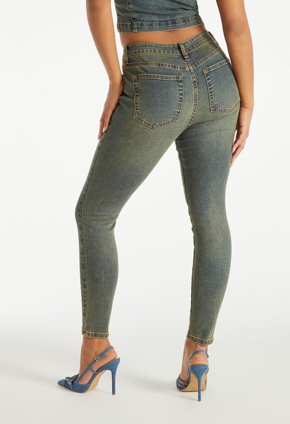 Low Rise Skinny Jeans Vintage Deisel Wash