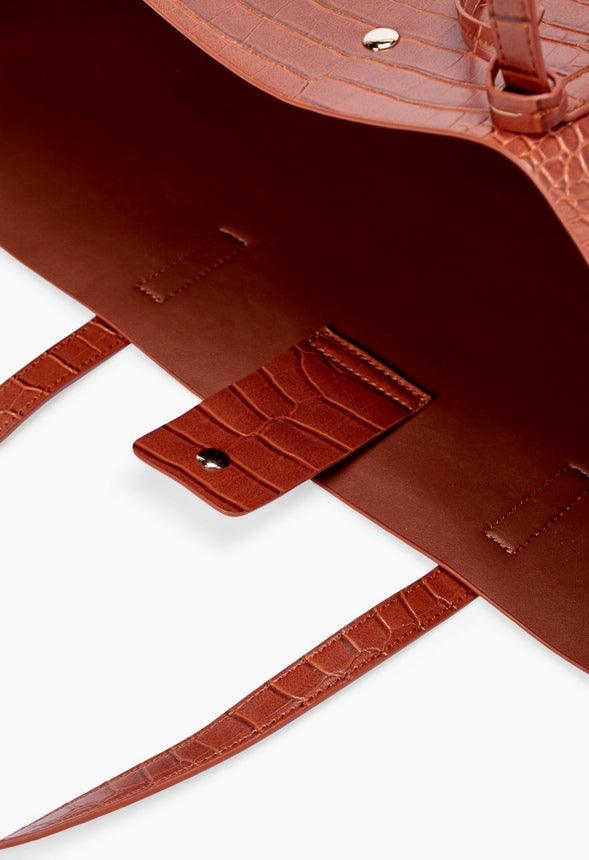 East And West Unlined Tote Luggage Croc